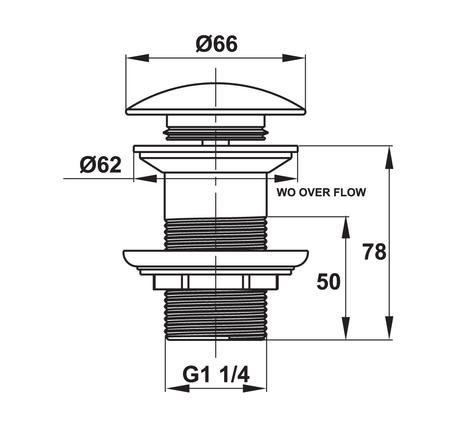 Bộ Nhấn Xả Chậu Không Có Xả Tràn Hafele 589.25.987
